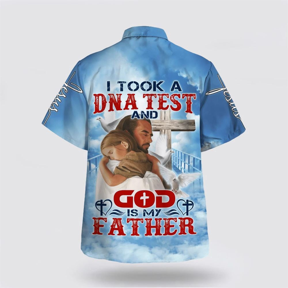 Christian Hawaiian Shirt, I Took A Dna Test And God Is My Father Jesus And Baby Hawaiian Shirt, Christian Aloha Shirt