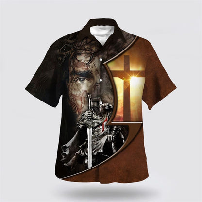 Christian Hawaiian Shirt, Jesus A Child Of God A Man Of Faith A Warrior Of Christ Hawaiian Shirt, Christian Aloha Shirt
