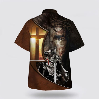 Christian Hawaiian Shirt, Jesus A Child Of God A Man Of Faith A Warrior Of Christ Hawaiian Shirt, Christian Aloha Shirt