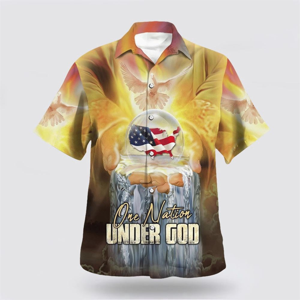 Christian Hawaiian Shirt, Jesus America One Nation Under God Hawaiian Shirt, Christian Aloha Shirt