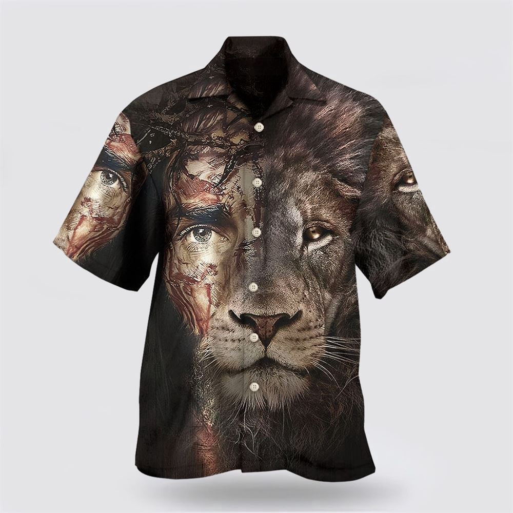 Christian Hawaiian Shirt, Jesus And Lion 2 Hawaiian Shirt, Christian Aloha Shirt