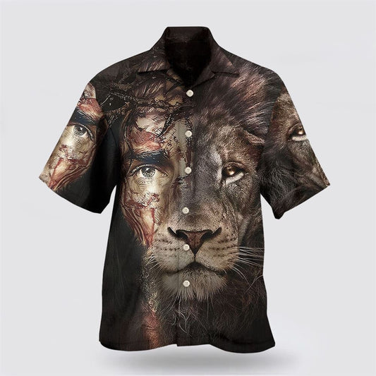 Christian Hawaiian Shirt, Jesus And Lion 2 Hawaiian Shirt, Christian Aloha Shirt