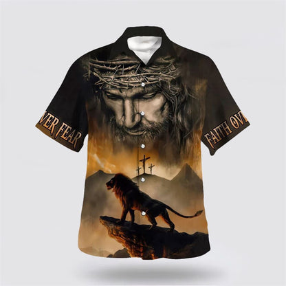 Christian Hawaiian Shirt, Jesus And Lion Hawaiian Shirt, Christian 1 Hawaiian Shirt, Christian Aloha Shirt