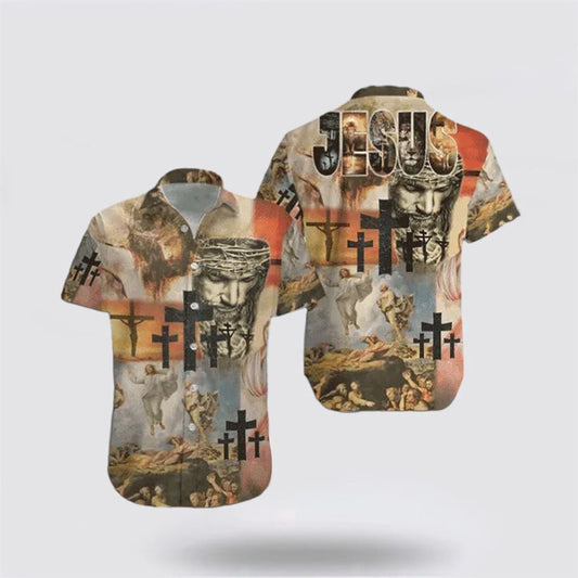 Christian Hawaiian Shirt, Jesus Colorful Unisex Hawaiian Shirt, Christian Aloha Shirt