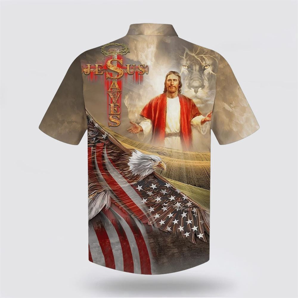 Christian Hawaiian Shirt, Jesus Face And The Lion Hawaiian Shirts, Christian Aloha Shirt