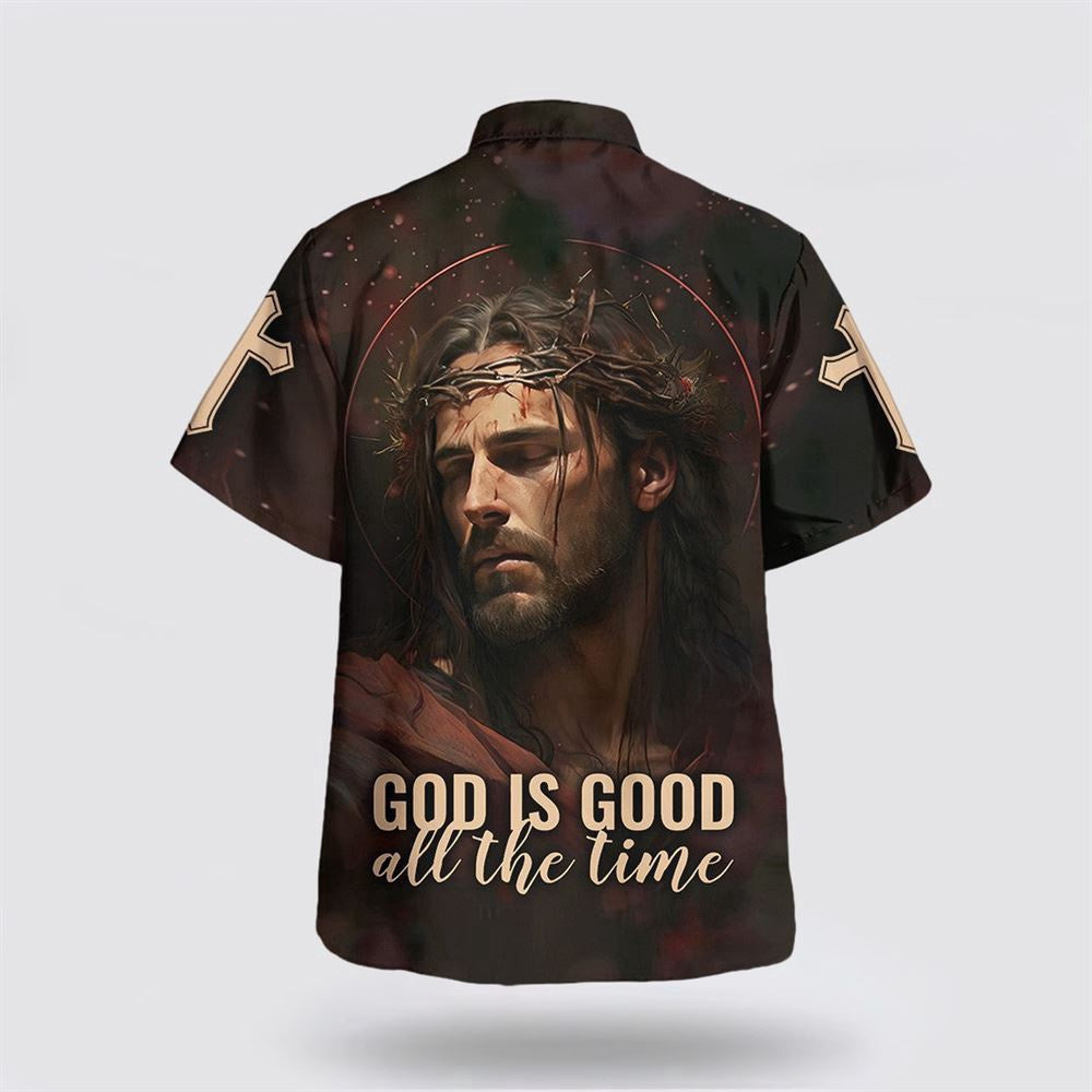 Christian Hawaiian Shirt, Jesus Face God Is Good All The Time Hawaiian Shirt, Christian Aloha Shirt