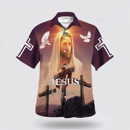 Christian Hawaiian Shirt, Jesus Face Jesus Is My Savior Hawaiian Shirt, Christian Aloha Shirt