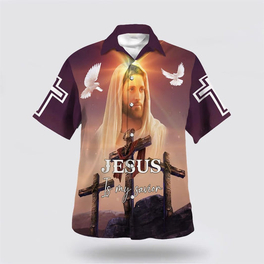 Christian Hawaiian Shirt, Jesus Face Jesus Is My Savior Hawaiian Shirt, Christian Aloha Shirt