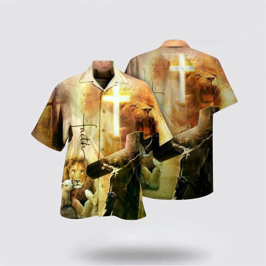 Christian Hawaiian Shirt, Jesus Faith Hope Love Hawaiian Shirt, Christian Aloha Shirt