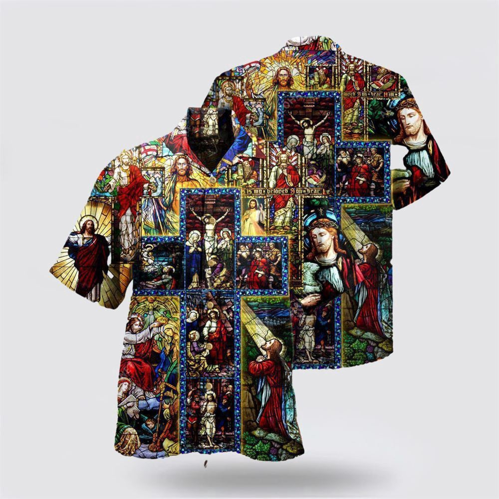 Christian Hawaiian Shirt, Jesus Faith Over Fear Hawaiian Shirts, Christian Aloha Shirt