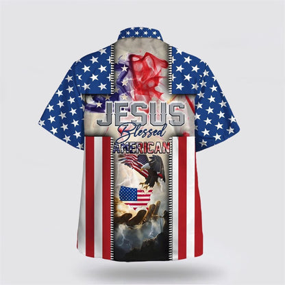 Christian Hawaiian Shirt, Jesus Hand Jesus Blessed American Hawaiian Shirt, Christian Aloha Shirt