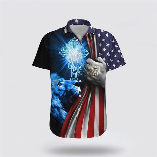 Christian Hawaiian Shirt, Jesus Hawaiian Shirt Cross mix Flag, Christian Aloha Shirt