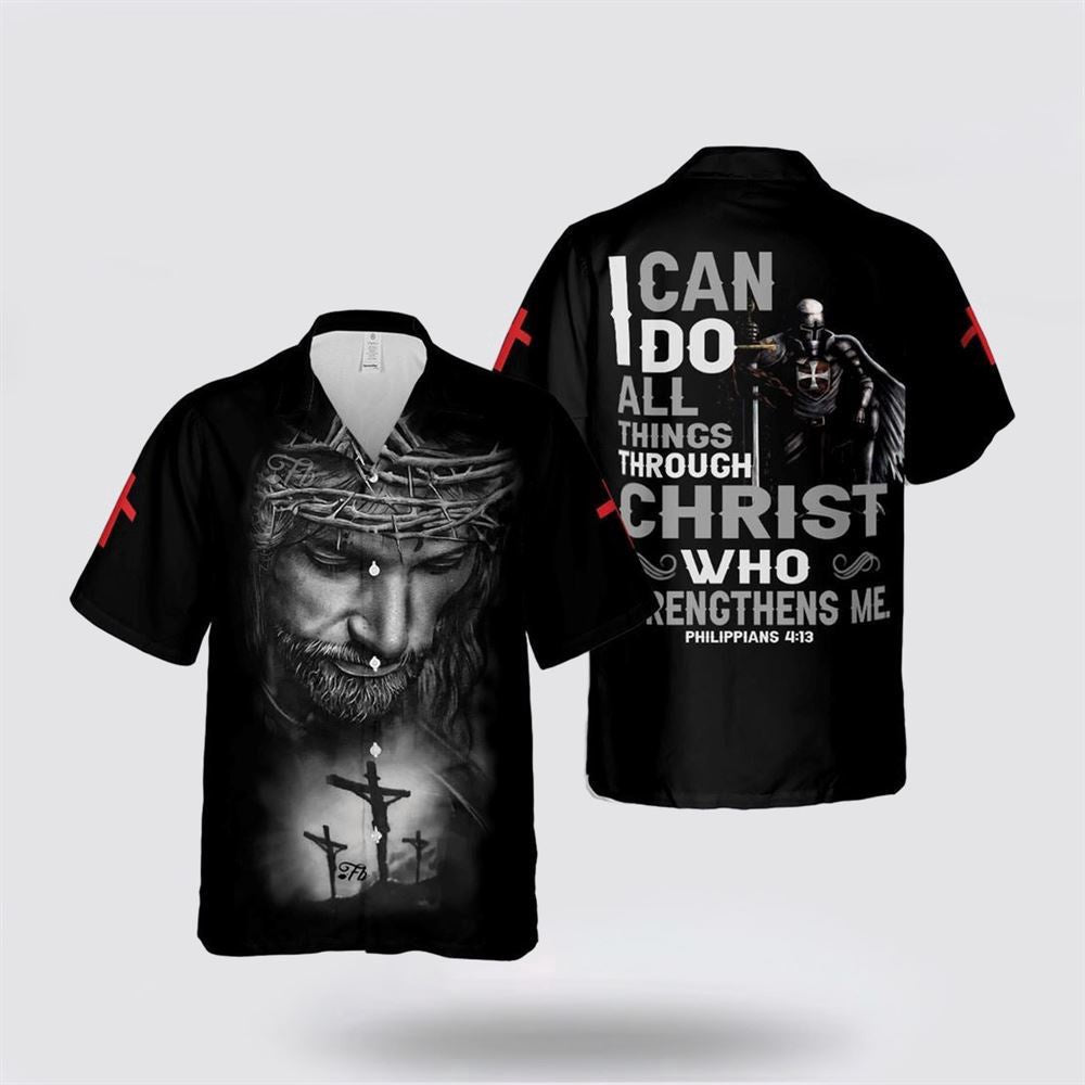 Christian Hawaiian Shirt, Jesus I Can Do All Things Through Christ Hawaiian Shirt, Christian Aloha Shirt
