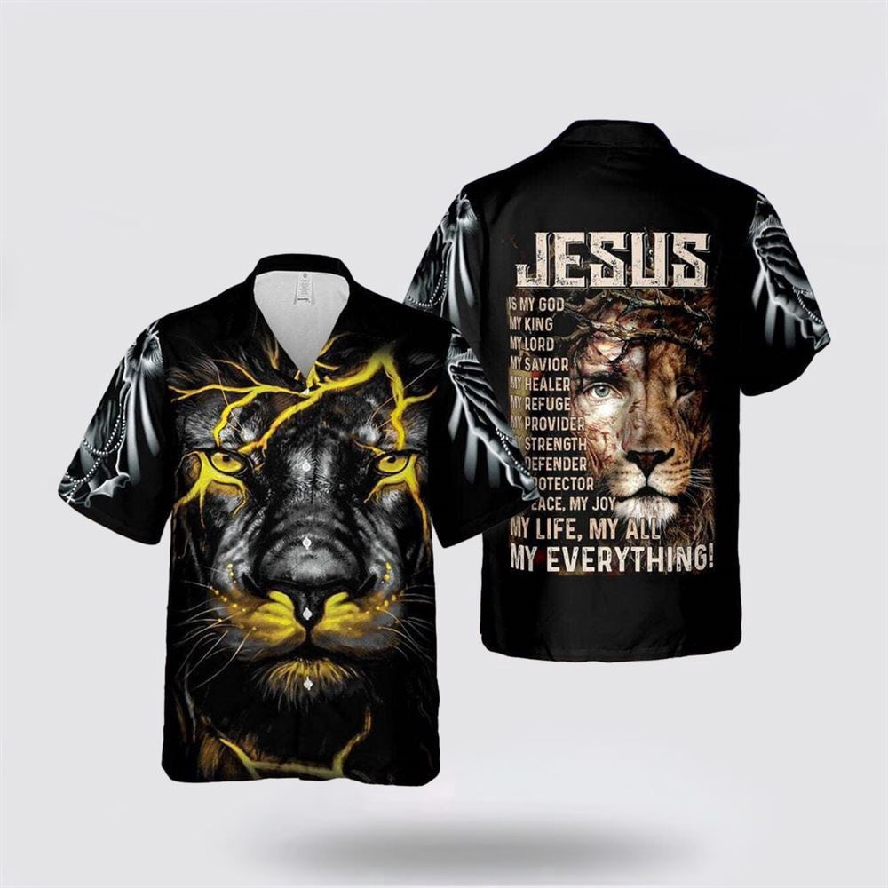 Christian Hawaiian Shirt, Jesus Is My God My Everything Religious, Christian Aloha Shirt