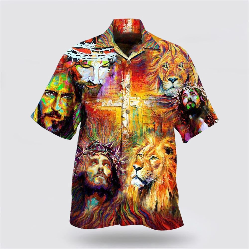 Christian Hawaiian Shirt, Jesus Is My King My Lord My Savior Hawaiian Shirts, Christian Aloha Shirt