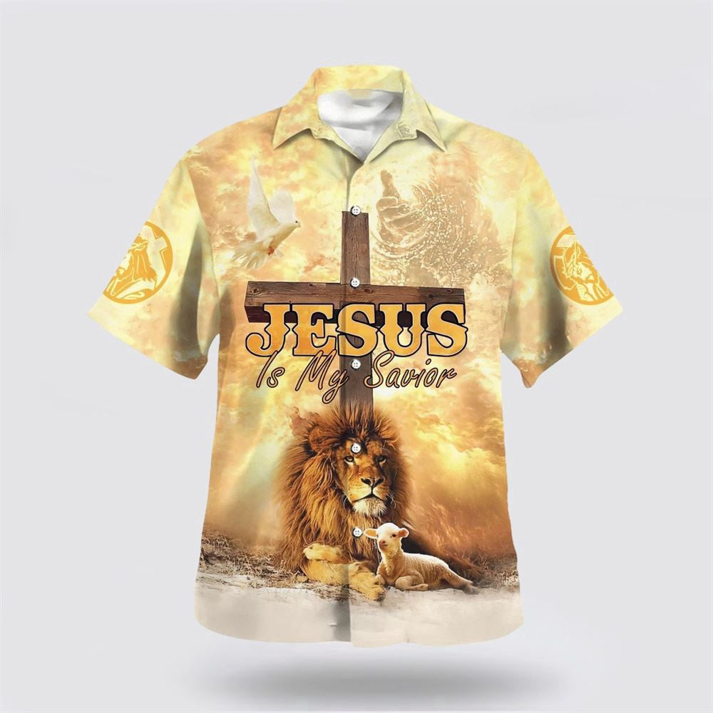 Christian Hawaiian Shirt, Jesus Is My Savior Cross 1 Hawaiian Shirt, Christian Aloha Shirt
