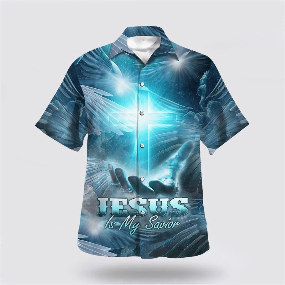 Christian Hawaiian Shirt, Jesus Is My Savior Cross Hawaiian Shirt, Christian Aloha Shirt