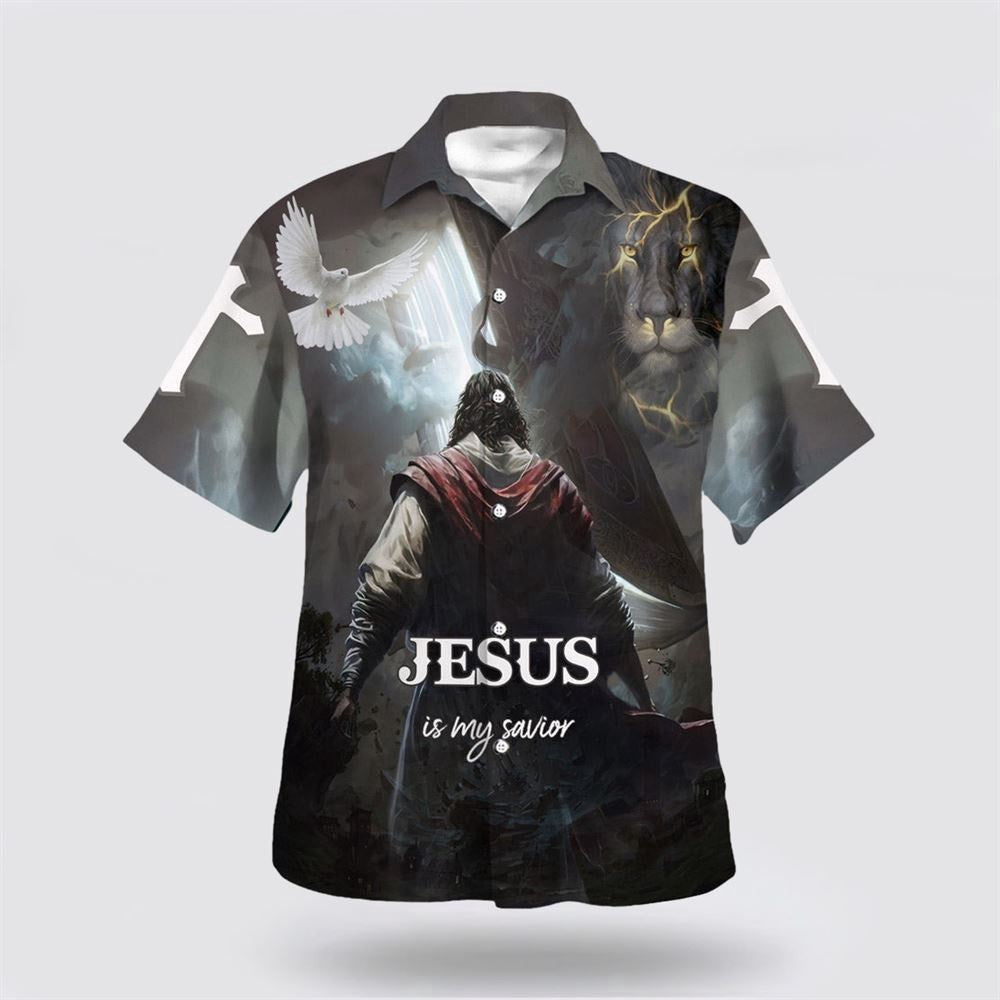 Christian Hawaiian Shirt, Jesus Is My Savior Hawaiian Shirt, Christ Jesus Anh The Lion Hawaiian Shirts, Christian Aloha Shirt