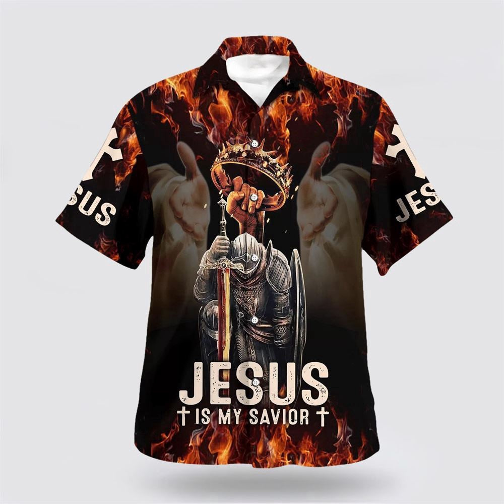 Christian Hawaiian Shirt, Jesus Is My Savior Warrior Hawaiian Shirt, Christian Aloha Shirt