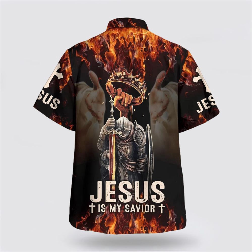 Christian Hawaiian Shirt, Jesus Is My Savior Warrior Hawaiian Shirt, Christian Aloha Shirt