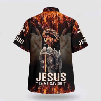 Christian Hawaiian Shirt, Jesus Is My Savior Warrior Hawaiian Shirt, Christian Aloha Shirt