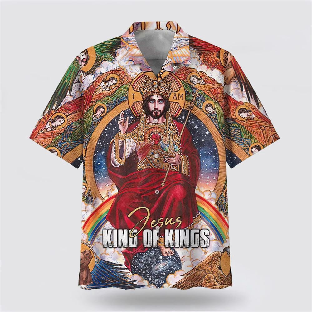 Christian Hawaiian Shirt, Jesus King Of Kings Hawaiian Shirt, Christian Aloha Shirt