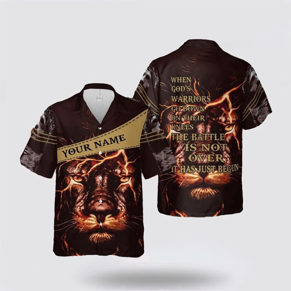 Christian Hawaiian Shirt, Jesus Lion Face Custom Name Hawaiian Shirt, Christian Aloha Shirt