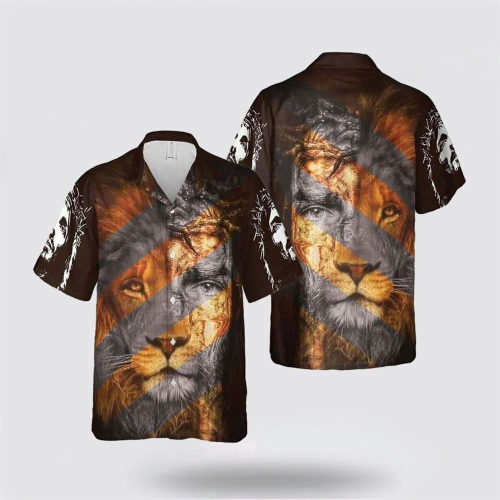 Christian Hawaiian Shirt, Jesus Lion Religious Christian Faith Religious Hawaiian Shirt, Christian Aloha Shirt