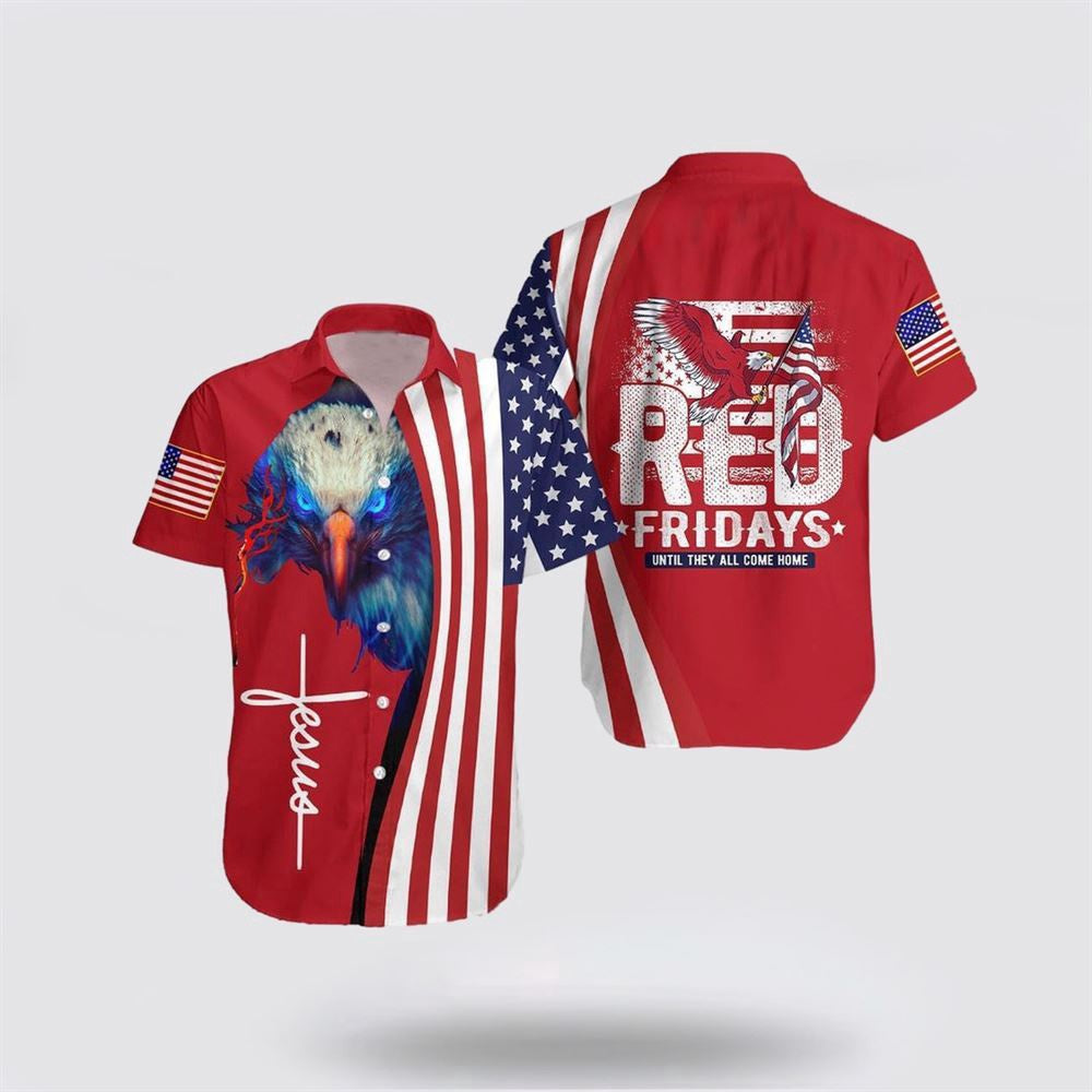 Christian Hawaiian Shirt, Jesus On Friday We Wear Red Hawaiian Shirt, Christian Aloha Shirt