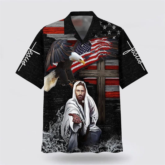 Christian Hawaiian Shirt, Jesus Reaching Hand In Water Hawaiian Shirts, Christian Aloha Shirt