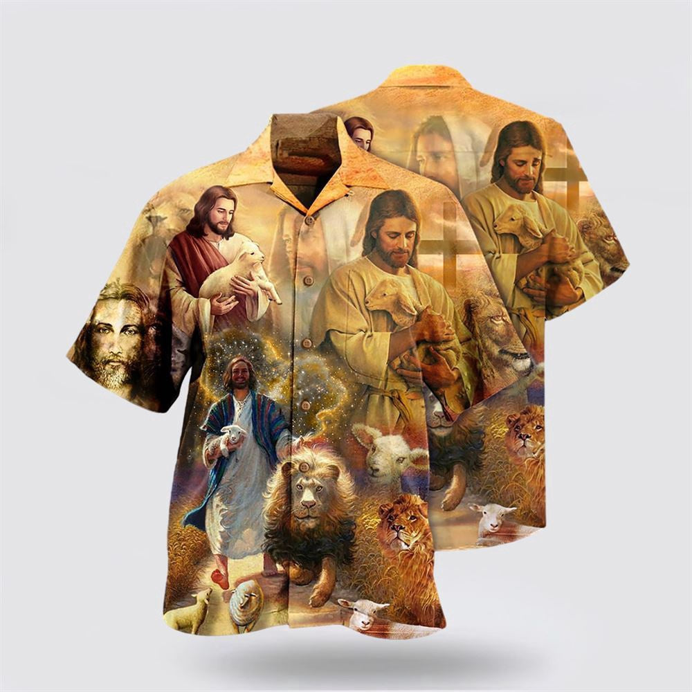 Christian Hawaiian Shirt, Jesus Saves Animals And Loves Animals Hawaiian Shirts, Christian Aloha Shirt