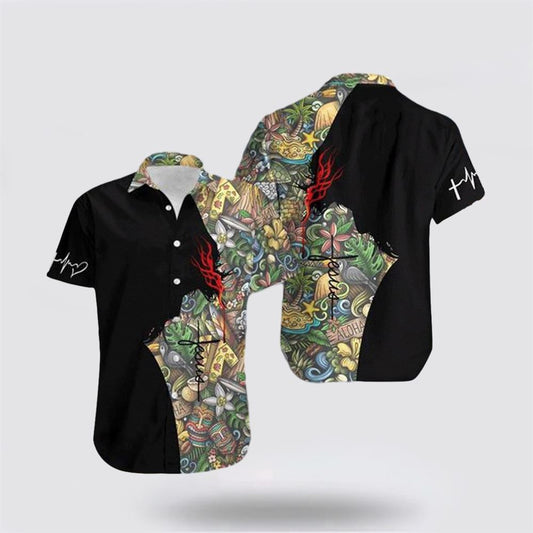 Christian Hawaiian Shirt, Jesus Silhouette Hawaiian Shirt, Christian Aloha Shirt