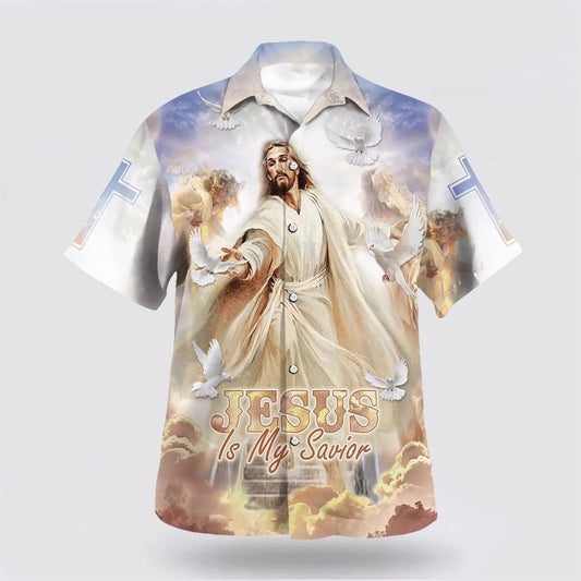 Christian Hawaiian Shirt, Jesus Stretched Out His Hand Hawaiian Shirt, Jesus Is My Savior Hawaiian Shirts, Christian Aloha Shirt