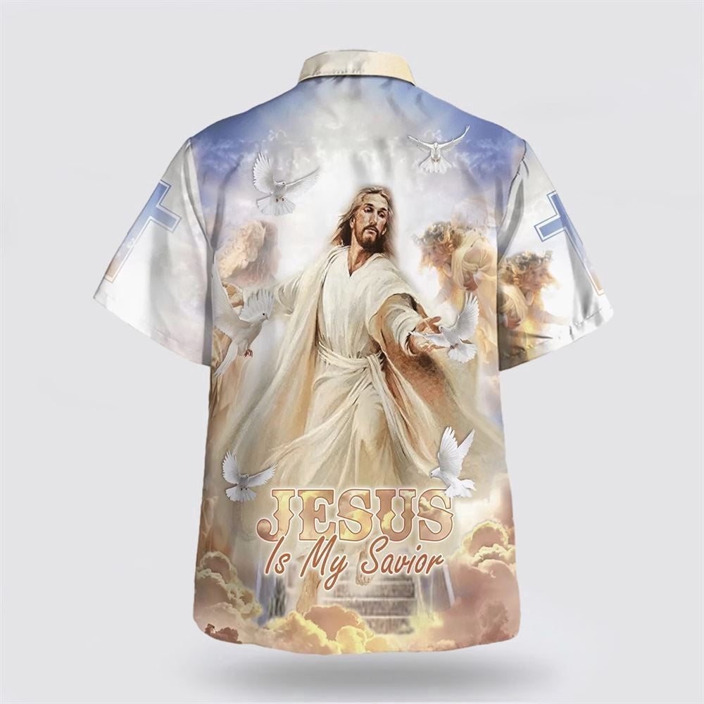 Christian Hawaiian Shirt, Jesus Stretched Out His Hand Hawaiian Shirt, Jesus Is My Savior Hawaiian Shirts, Christian Aloha Shirt
