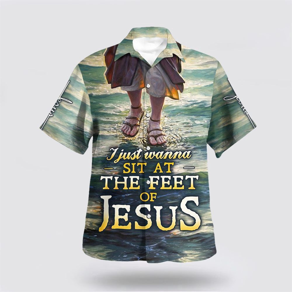 Christian Hawaiian Shirt, Jesus Walk On The Water The Feet Of Jesus Hawaiian Shirt, Christian Aloha Shirt