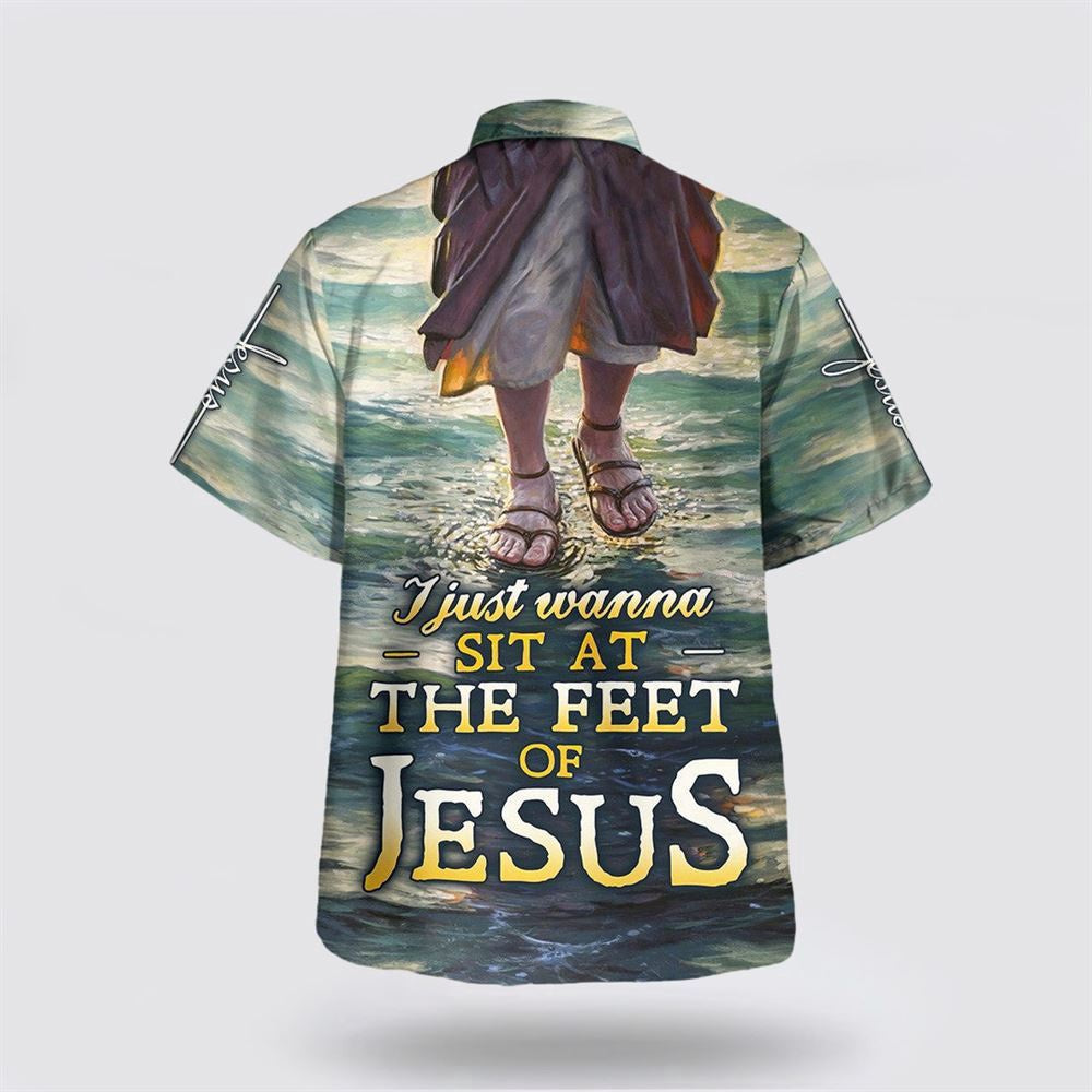 Christian Hawaiian Shirt, Jesus Walk On The Water The Feet Of Jesus Hawaiian Shirt, Christian Aloha Shirt