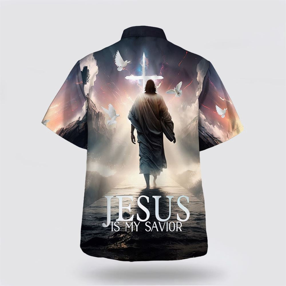 Christian Hawaiian Shirt, Jesus Walk Water Jesus Is My Savior Hawaiian Shirt, Christian Aloha Shirt