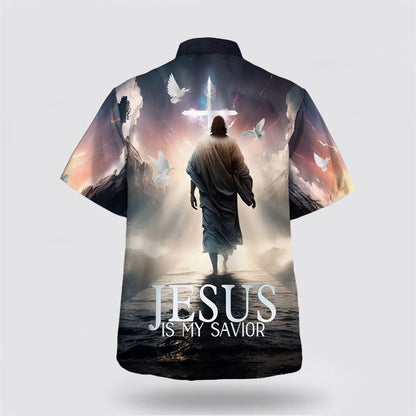 Christian Hawaiian Shirt, Jesus Walk Water Jesus Is My Savior Hawaiian Shirt, Christian Aloha Shirt