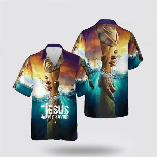 Christian Hawaiian Shirt, Jesus Water Take My Hand Jesus Is My Savior Religious Religion Hawaiian Shirt, Christian Aloha Shirt