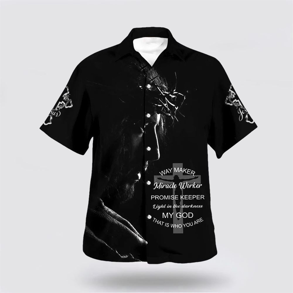 Christian Hawaiian Shirt, Jesus Way Maker Miracle Worker Hawaiian Shirts, Christian Aloha Shirt