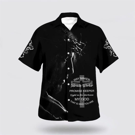 Christian Hawaiian Shirt, Jesus Way Maker Miracle Worker Hawaiian Shirts, Christian Aloha Shirt