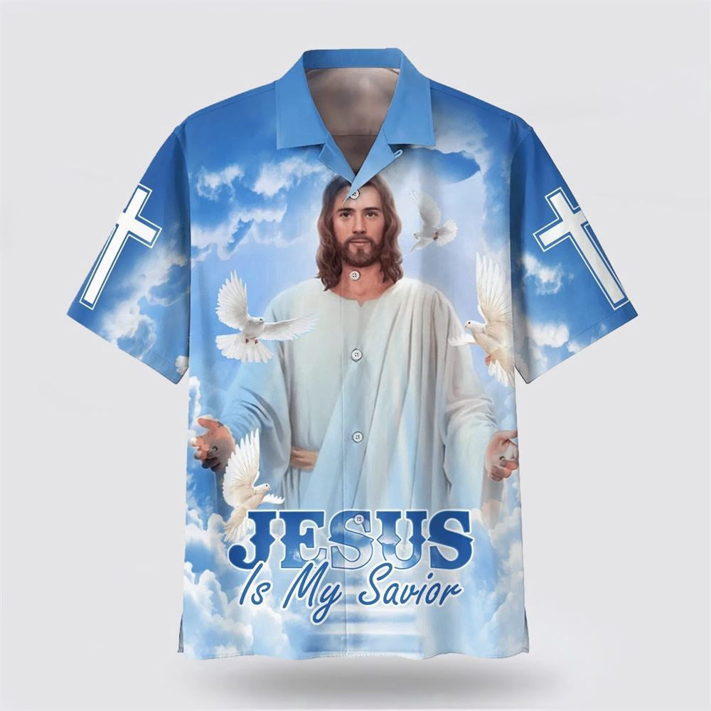 Christian Hawaiian Shirt, Jesus With His Arms Open Hawaiian Shirt, Jesus Is My Savior Hawaiian Shirts, Christian Aloha Shirt