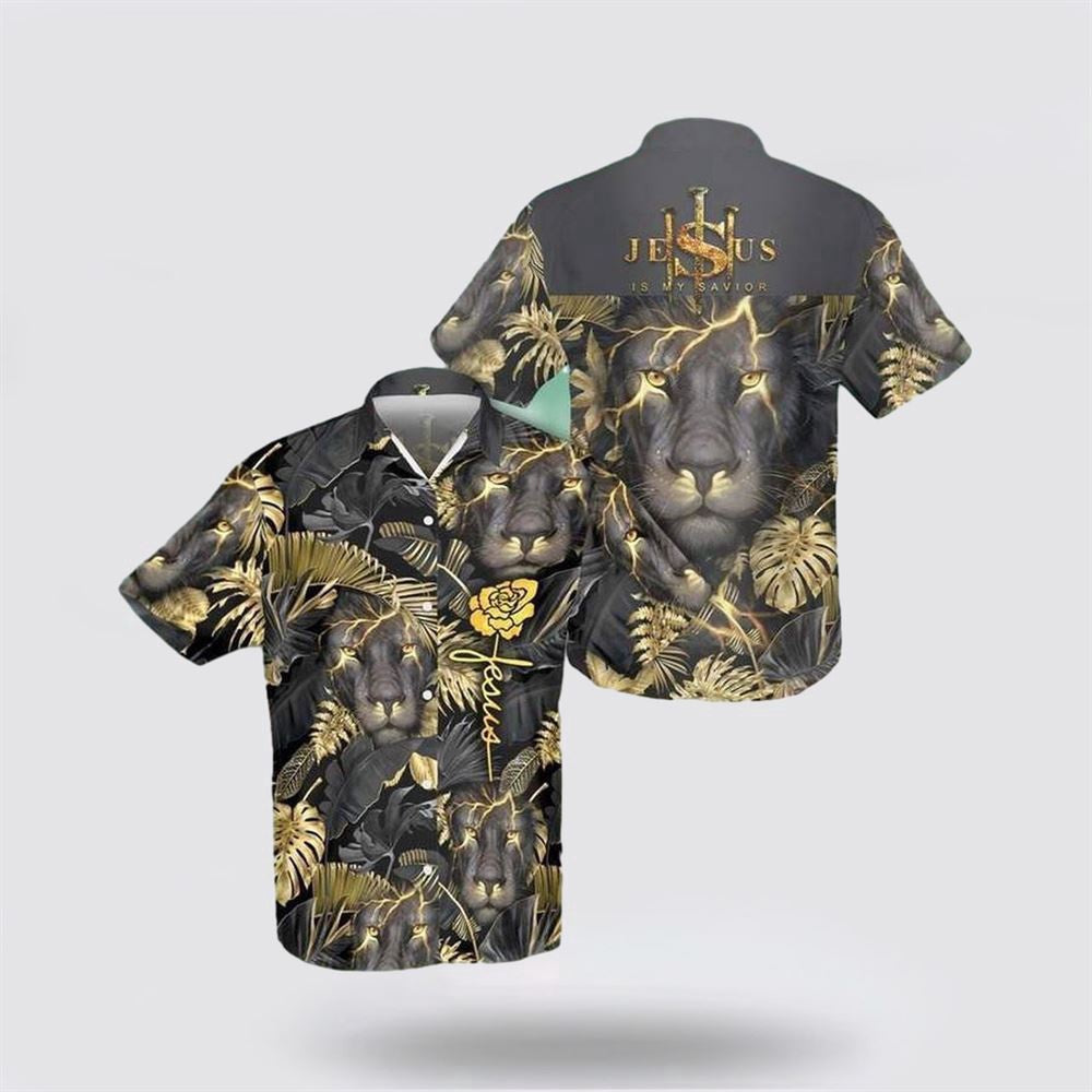 Christian Hawaiian Shirt, Jesus and Lion Aloha Hawaiian Shirt, Christian Aloha Shirt