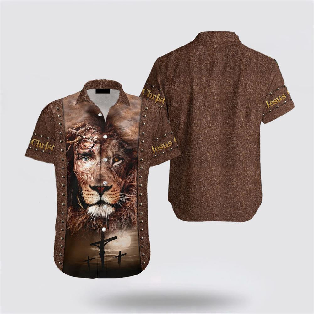 Christian Hawaiian Shirt, Lion Jesus Hawaiian Shirt, Christian Aloha Shirt