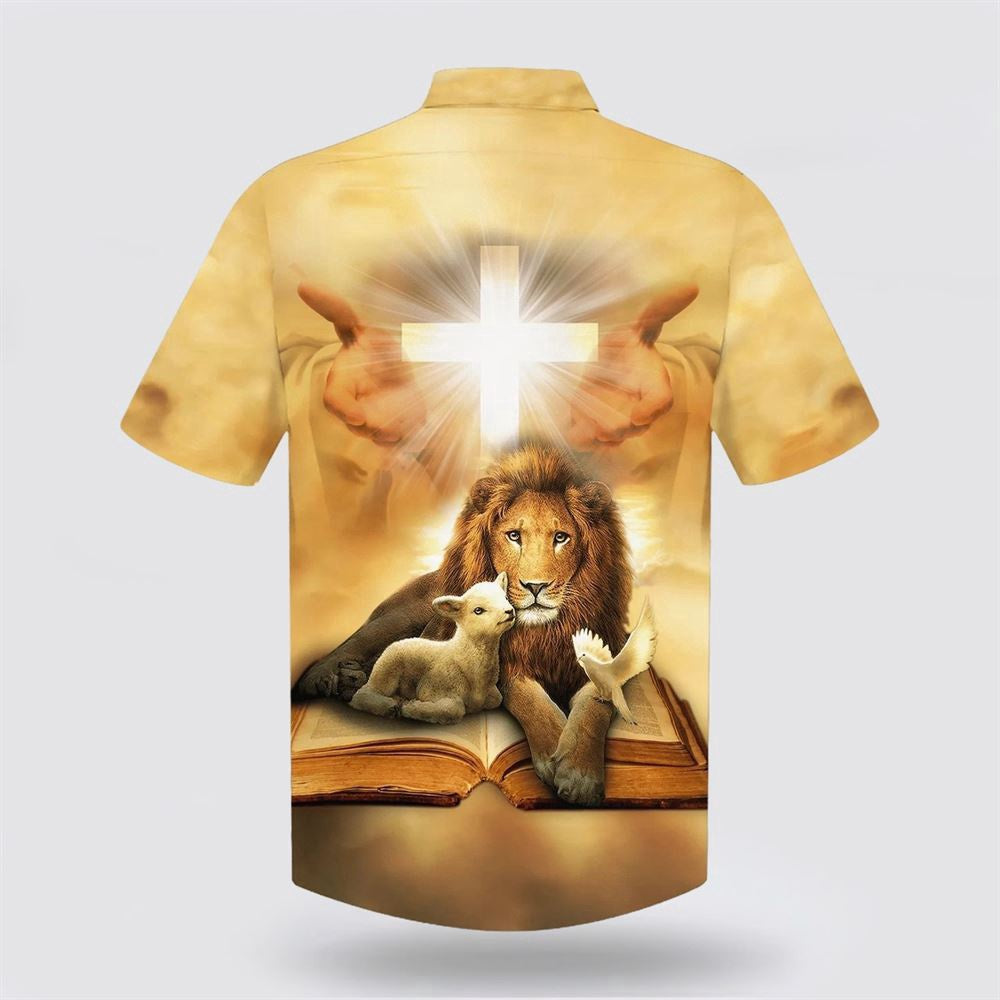 Christian Hawaiian Shirt, Lion Of Judah Lamb Of God Jesus Christ Hawaiian Shirt, Christian Aloha Shirt