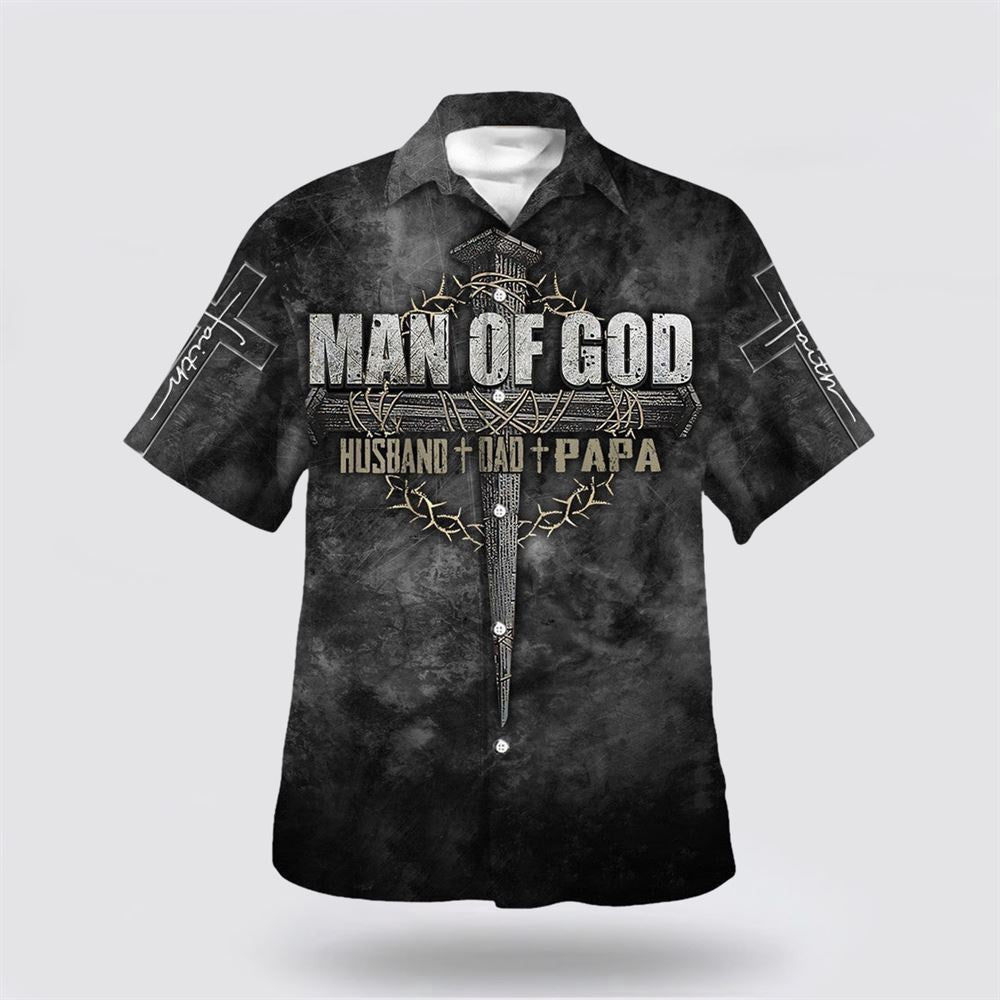 Christian Hawaiian Shirt, Man Of God Husband Dad Papa Hawaiian Shirt, Christian Aloha Shirt
