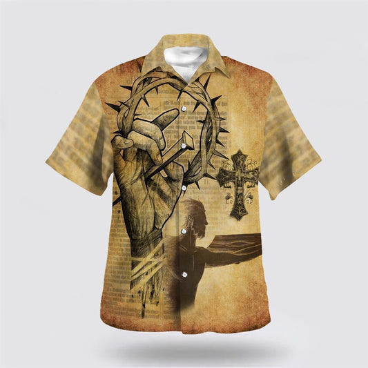 Christian Hawaiian Shirt, Nail Christ's Crucifixion Cross Hawaiian Shirt, Christian Aloha Shirt