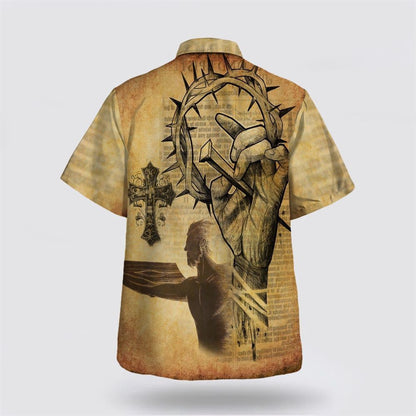 Christian Hawaiian Shirt, Nail Christ's Crucifixion Cross Hawaiian Shirt, Christian Aloha Shirt