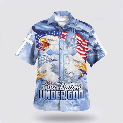 Christian Hawaiian Shirt, One Nation Under God 1 Hawaiian Shirts, Christian Aloha Shirt
