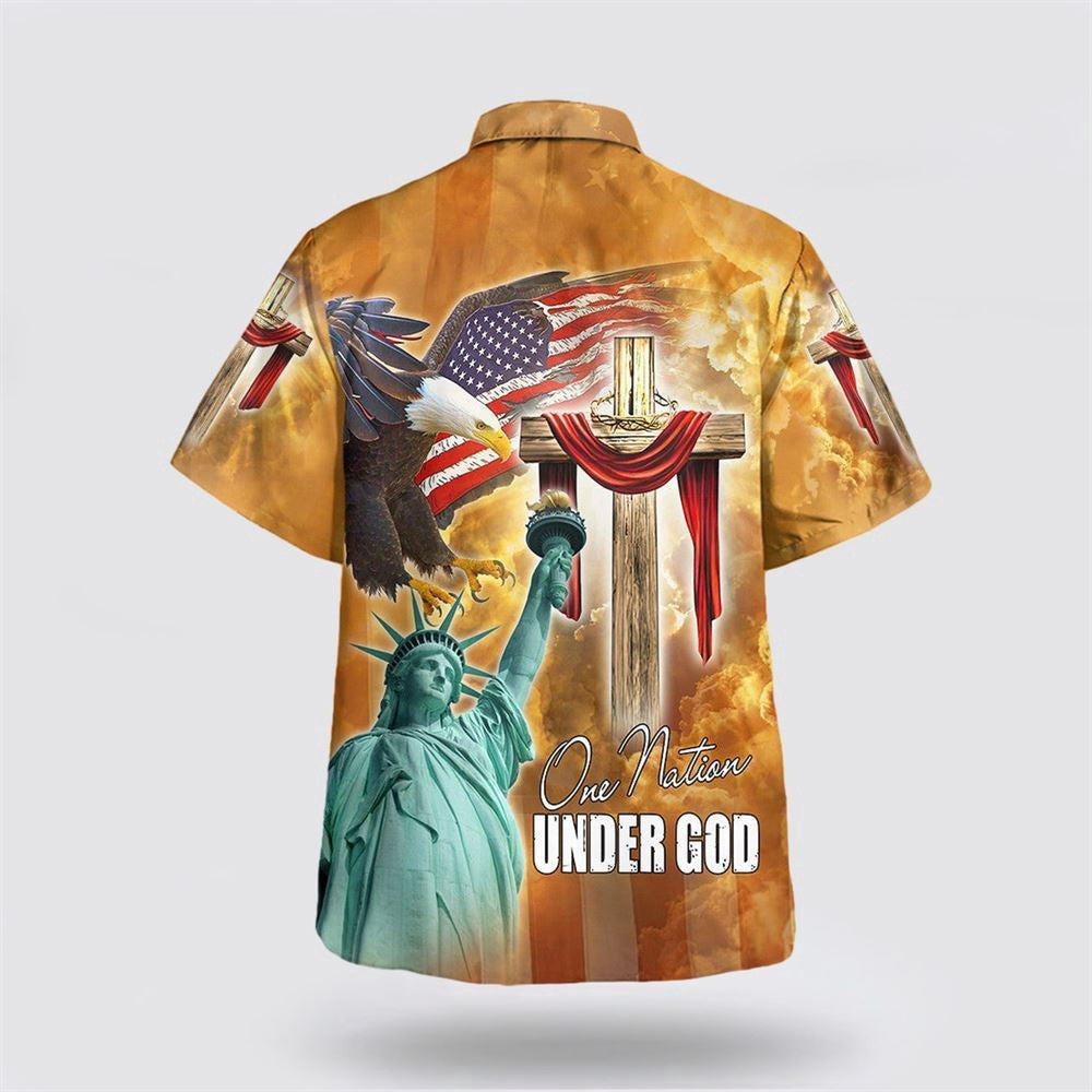 Christian Hawaiian Shirt, One Nation Under God Hawaiian Shirt, Christian Aloha Shirt